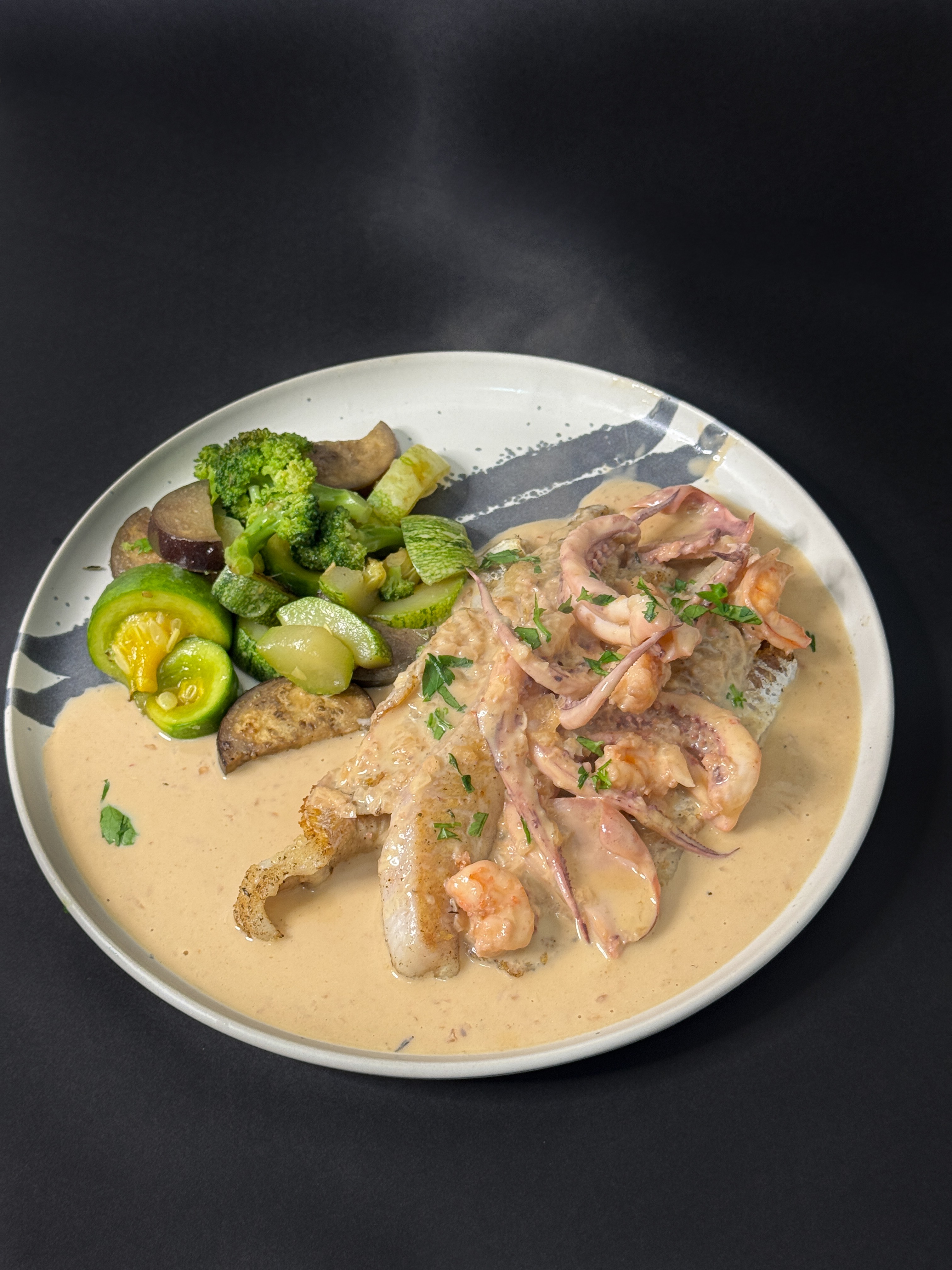 Pescado en salsa blanca marinera